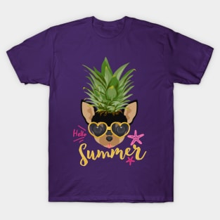 Funny Pineapple Shirt Happy Summer Vacation, Dog Lover Chihuahua T-Shirt